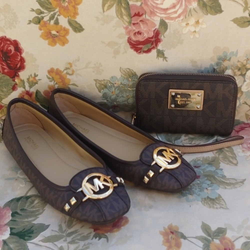 Michael Kors Fulton Studded Mocassin Flats in Brown with MK Logo Women's 7.5 - Picture 7 of 17